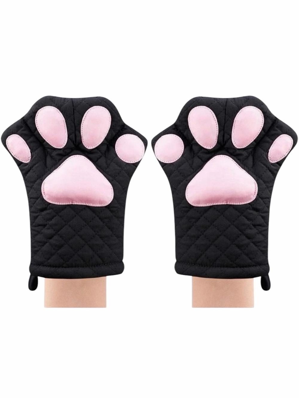 Cat Lady Box Black & Pink KITTEN MITTEN Oven Mitts